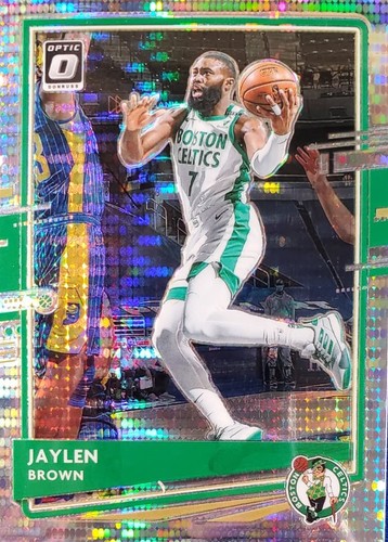2020-21 Donruss Optic #127 Jaylen Brown Prizm Holo Checkerboard Basketball Card - Celtics